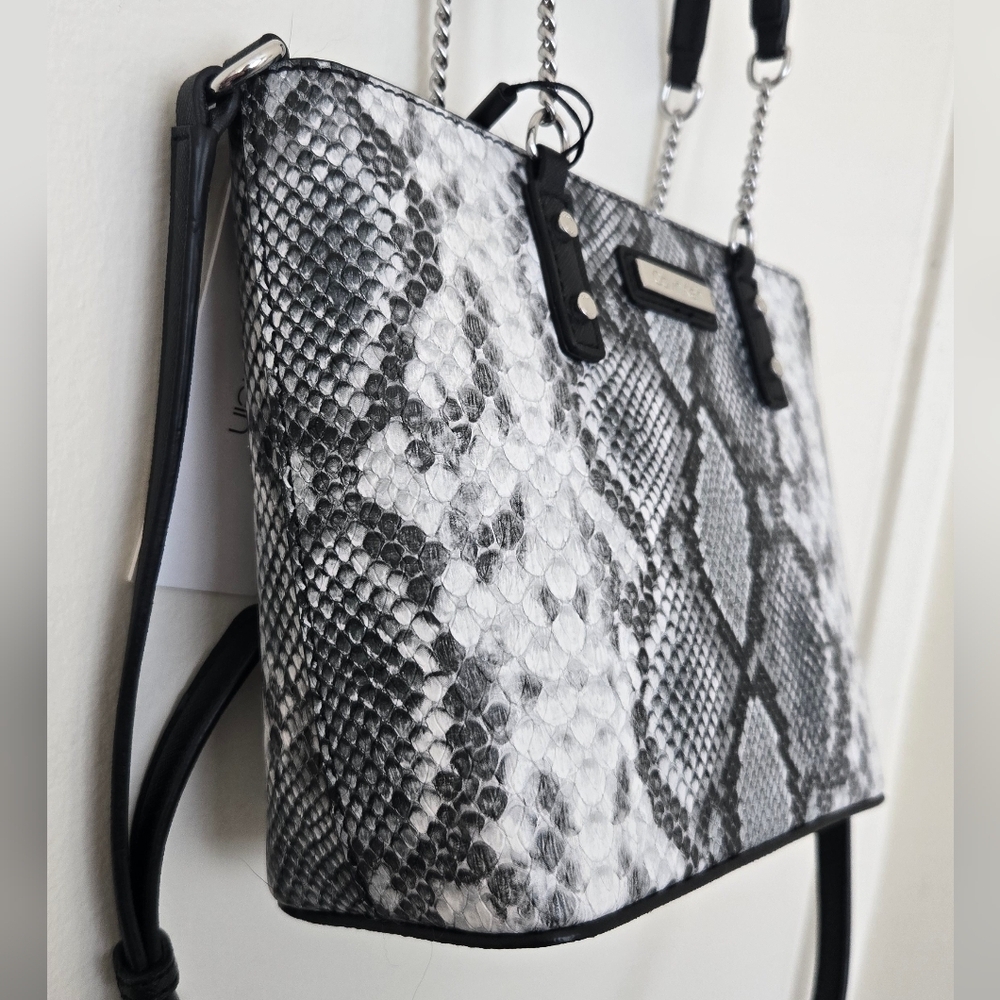 Calvin Klein Black and White Snake Print Women's Hand Shoulder Crossbody Bag NWT - Picture 4 of 8